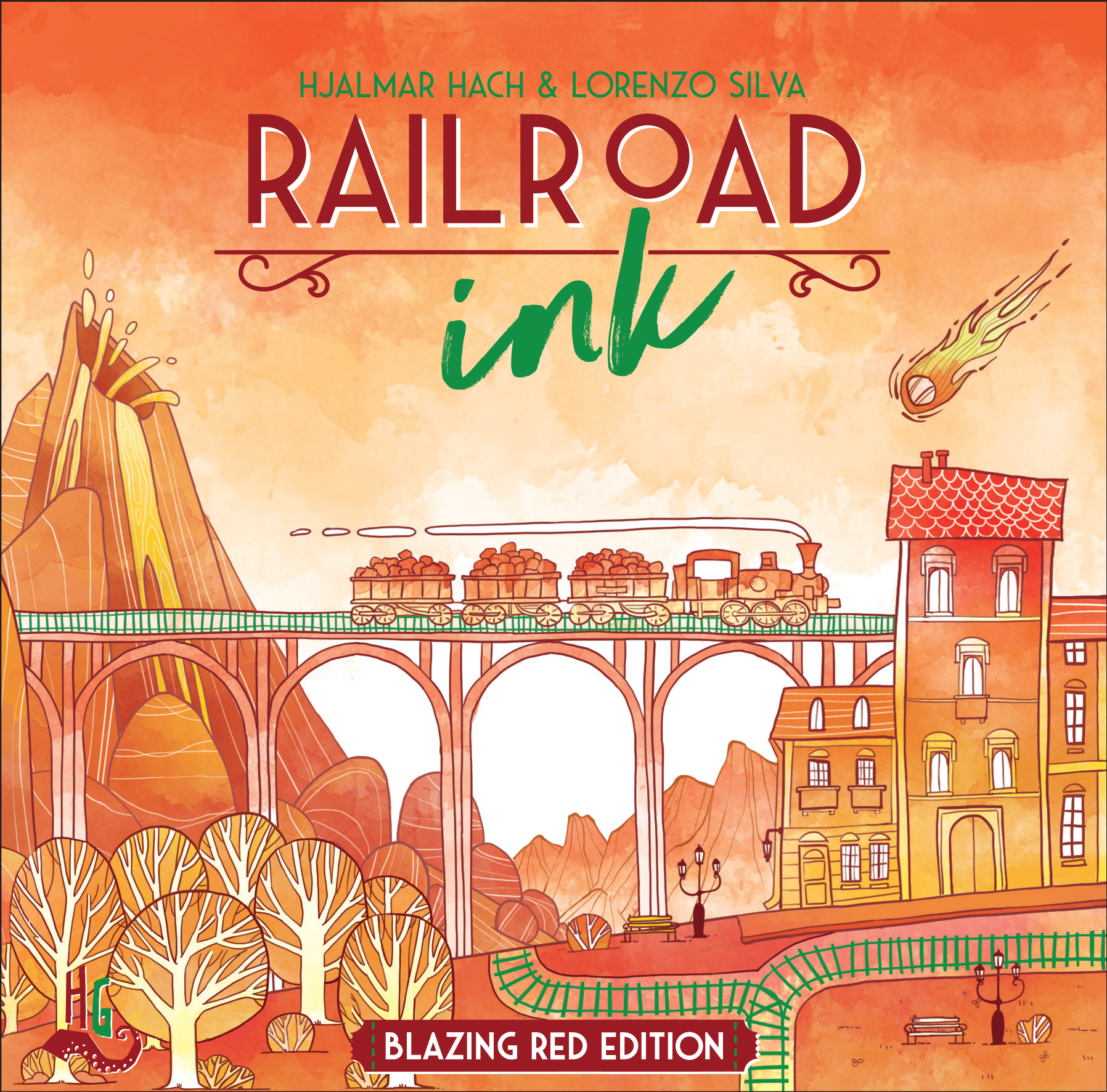 Portada de Railroad Ink: Edición rojo abrasador