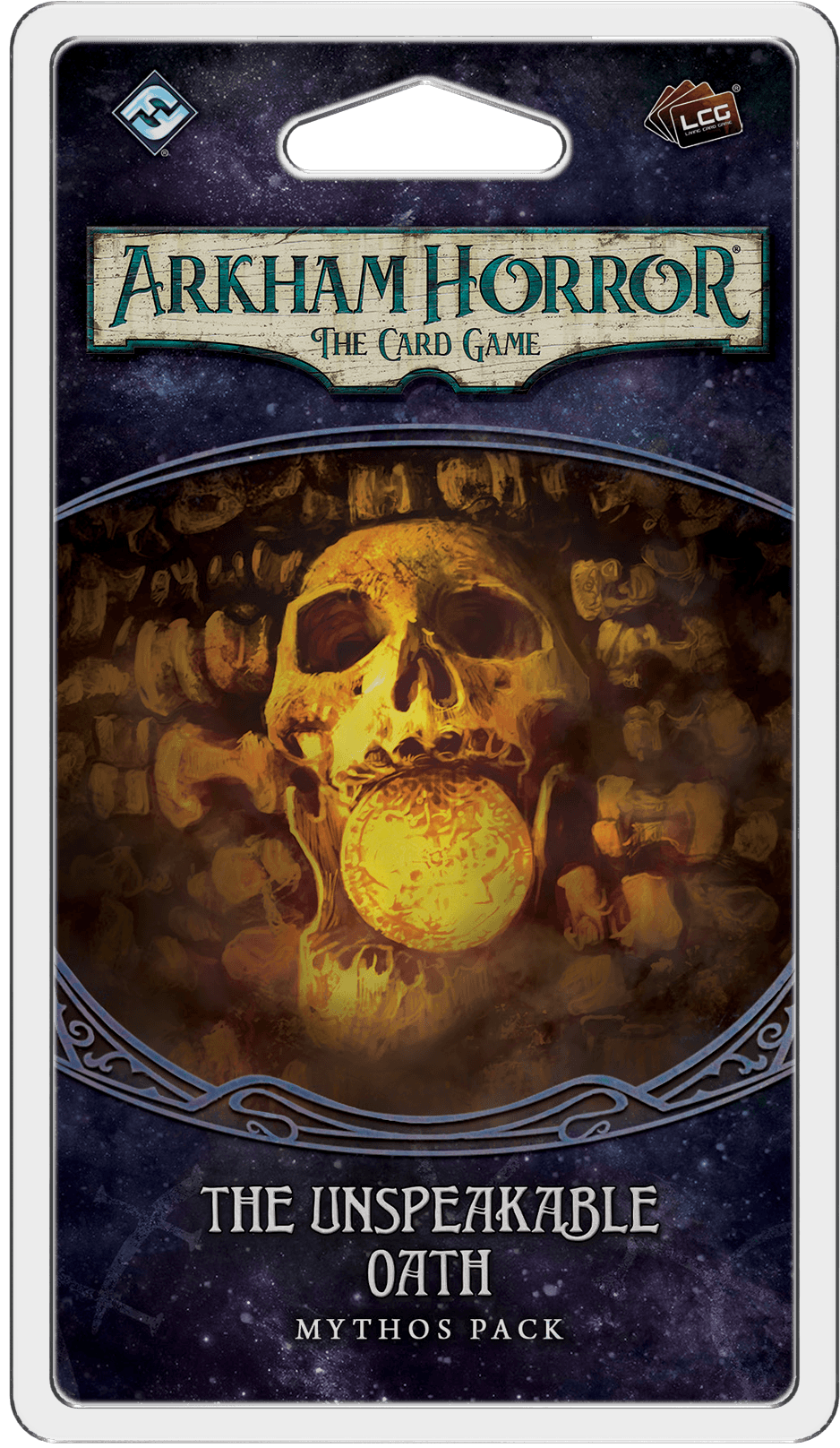 Portada de Arkham Horror: El Juego de Cartas – El Juramento Inconfesable: Pack de Mitos