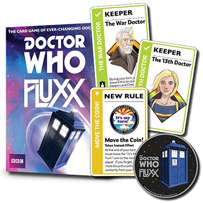 Portada de Doctor Who Fluxx: Coin & Doctors