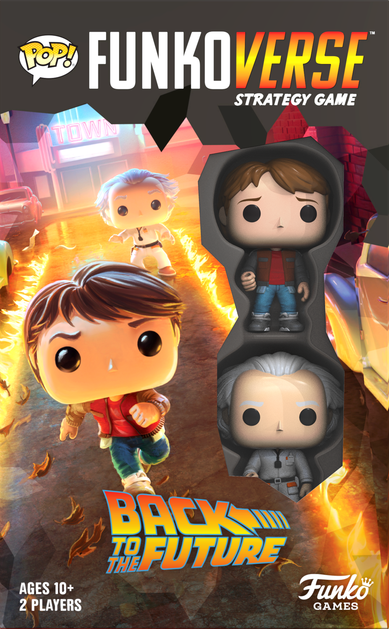 Portada de Funkoverse Strategy Game: Back to the Future 100 – Marty McFly & Doc Brown