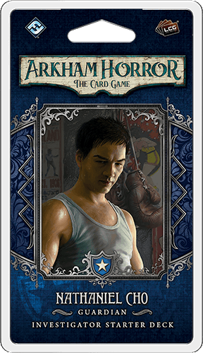 Portada de Arkham Horror: El Juego de Cartas – Nathaniel Cho: Mazo Inicial de Investigador