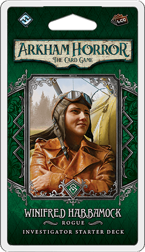 Portada de Arkham Horror: El Juego de Cartas – Winifred Habbamock: Mazo Inicial de Investigador