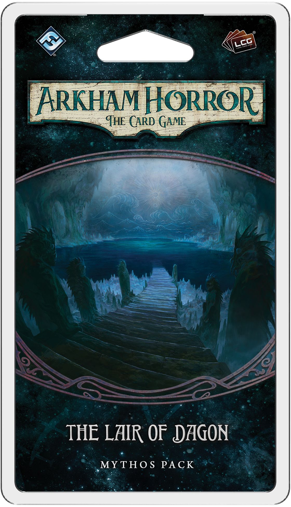 Portada de Arkham Horror: El Juego de Cartas – La Guarida de Dagón: Pack de Mitos