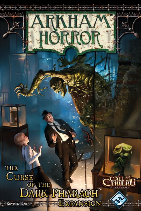 Portada de Arkham Horror: La Maldición del Faraón Oscuro Expansión (Edición Revisada)