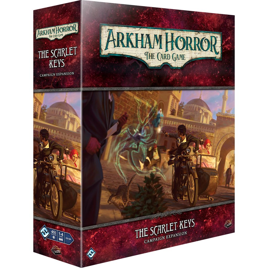 Portada de Arkham Horror: El Juego de Cartas – Las Llaves Escarlata: Expansión de Campaña