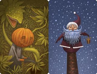 Juego de mesa Dixit: "Pumpkinhead" and "Santa" Promo Cards